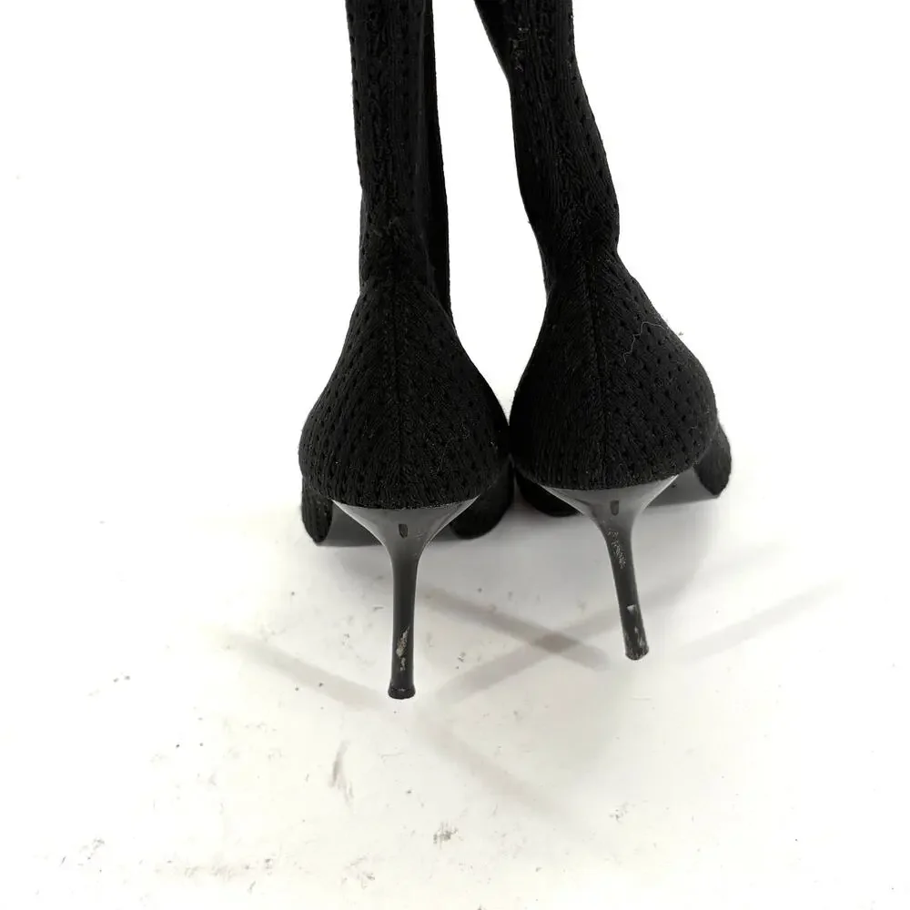 Zara Sock Boots 36 6 Heel Ankle Booties Glam Dressy Capsule Minimalist